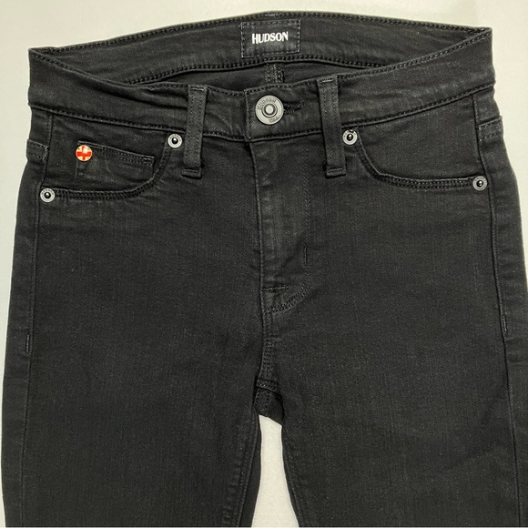 Hudson Jeans Nico Midrise Super Skinny Black Denim Size 24 25 26 - Picture 10 of 11